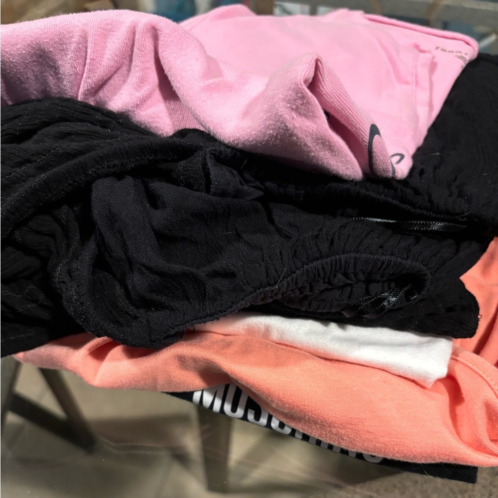 Lot of 5 summer shirts..Hilfiger, Prada, Bebe, two sexy tops as well